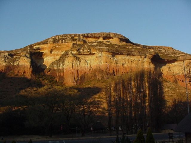 Sandstone cliffs at dusk