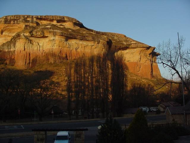 Sandstone cliffs at dusk